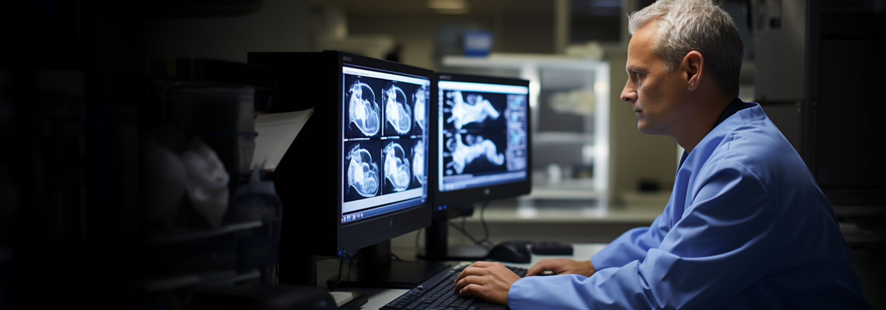 physician viewing imaging results